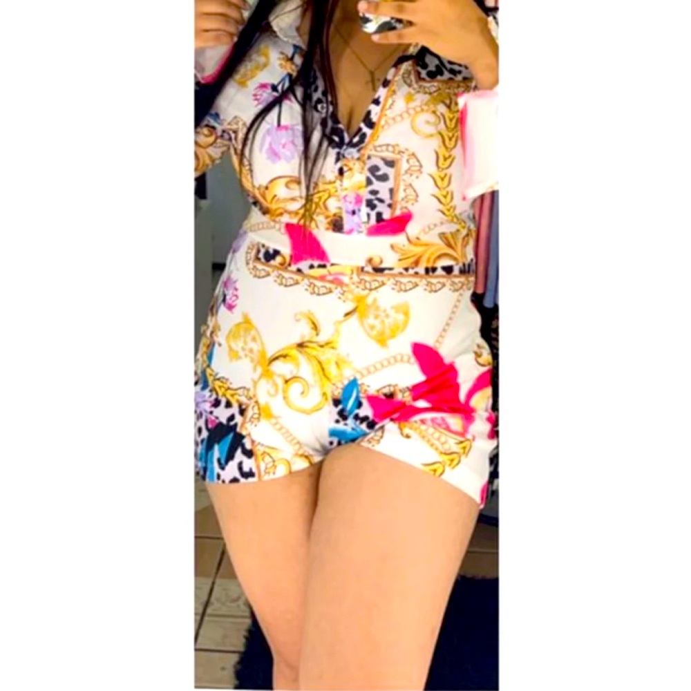 Fashion nova Coral romper.